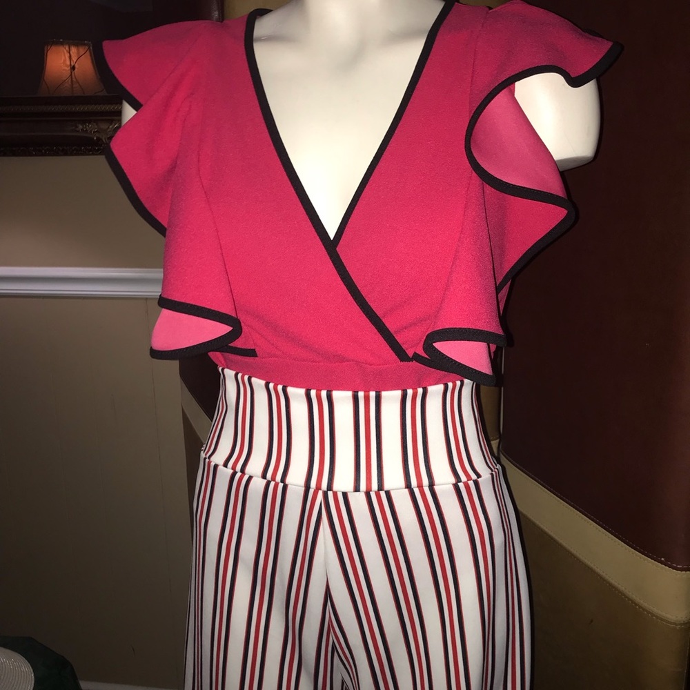 Touch me plunging neckline hot pink bodysuit - Picture 3 of 11
